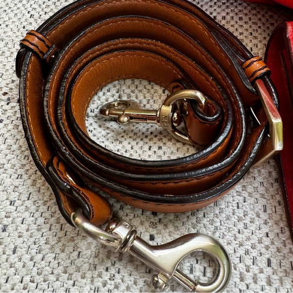 Authentic MCM Red-orange Soft Leather Crossbody Bag with trifold wallet - Picture 12 of 12